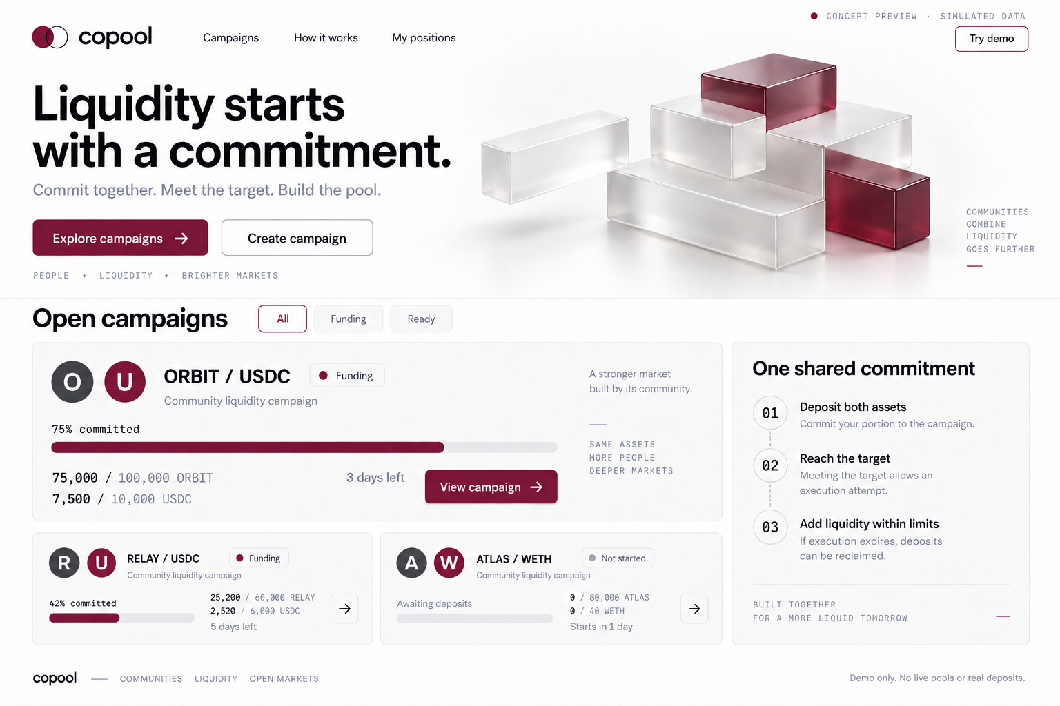 White and burgundy glass blocks